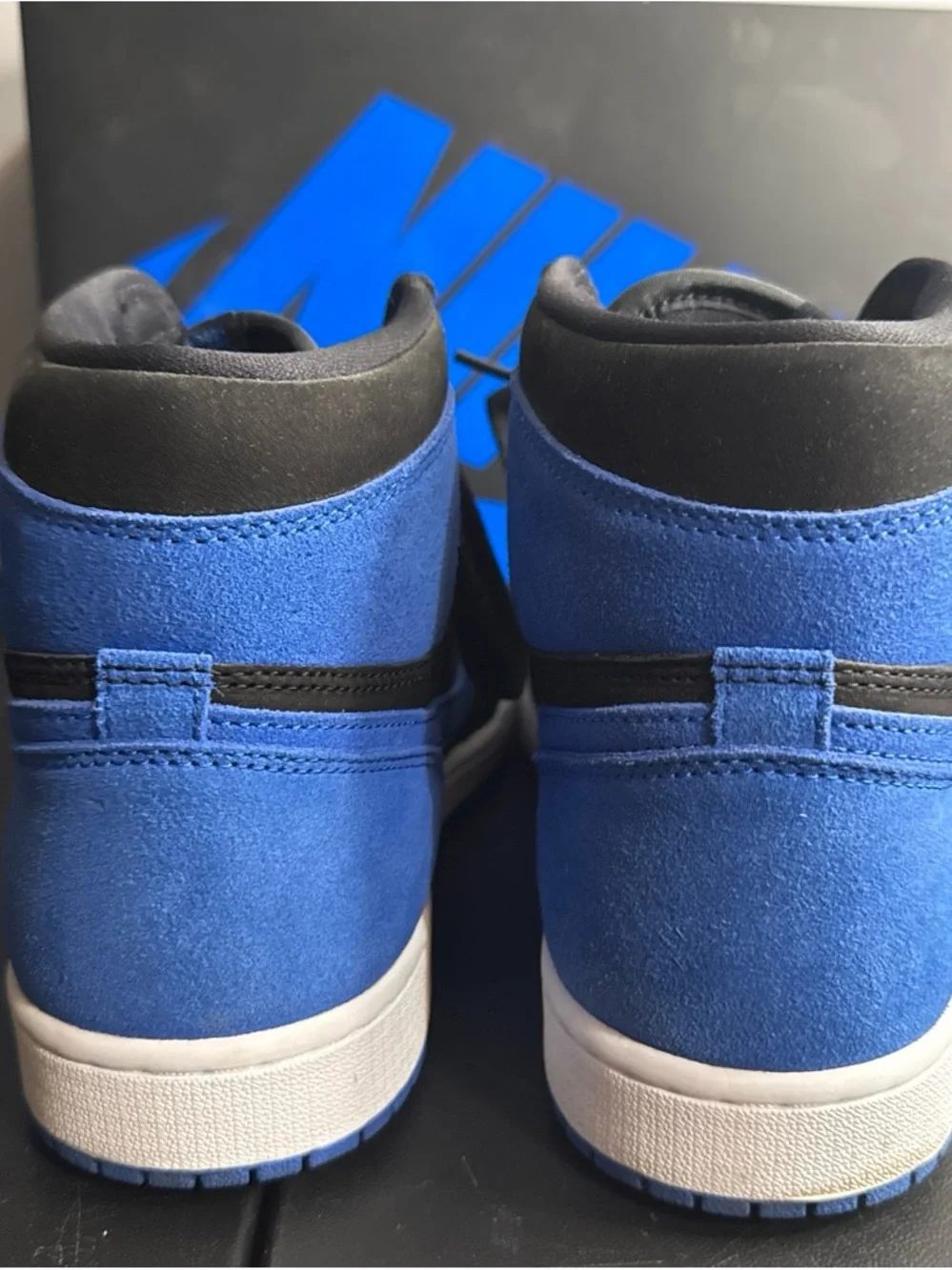 Jordan Mid-Top Sneakers — Black & Blue Suede
